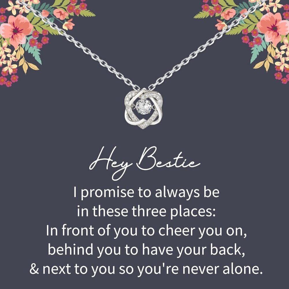 Sterling Silver Interlocking Hearts Necklace Friendship Gift For Women Birthday